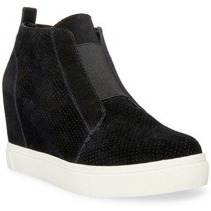 Steve Madden Suede Wedge Sneakers Black